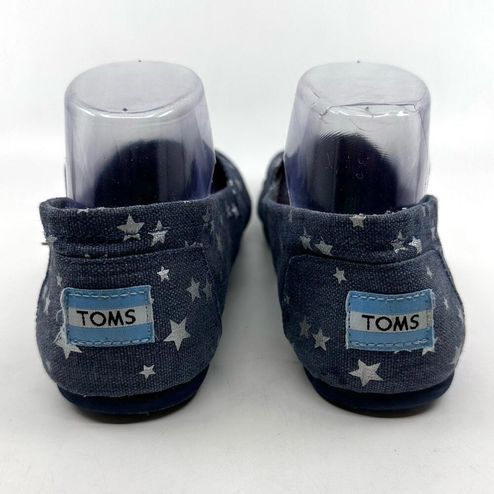 TOMS Navy/White Star Print Slip-On Women's US9 UK7 Loafers Shoes Flats Round Toe - Picture 3 of 7